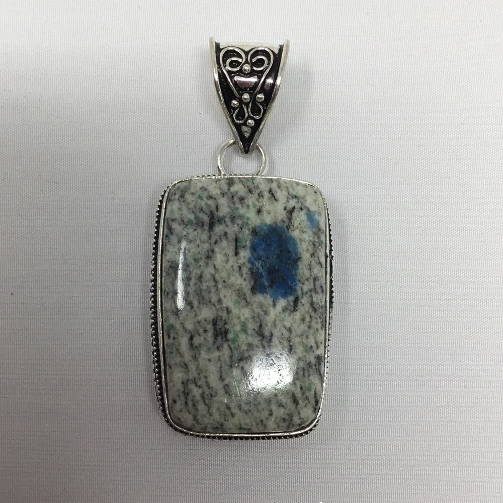 925 Sterling Silver & Raindrop Azurite Pendant